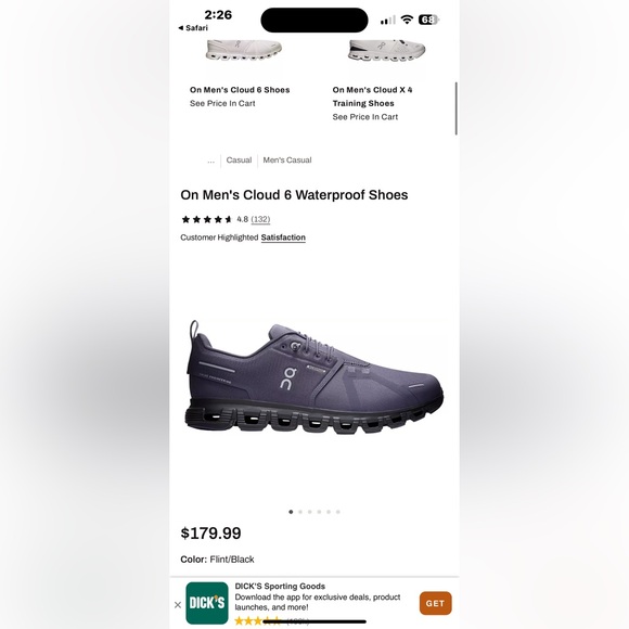 On Running Cloud 6 Men's Dark Blue Sneakers size 9 - Picture 9 of 9